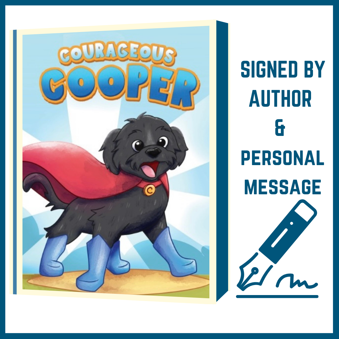 Courageous Cooper Hardcover *GIFT FOR BIRTHDAYS, BABY SHOWERS, & MORE! Personalized with Gift bag.
